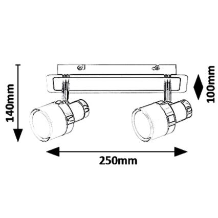 Rabalux - LED Starmetis HAROLD 2xLED/5W/230V IP44