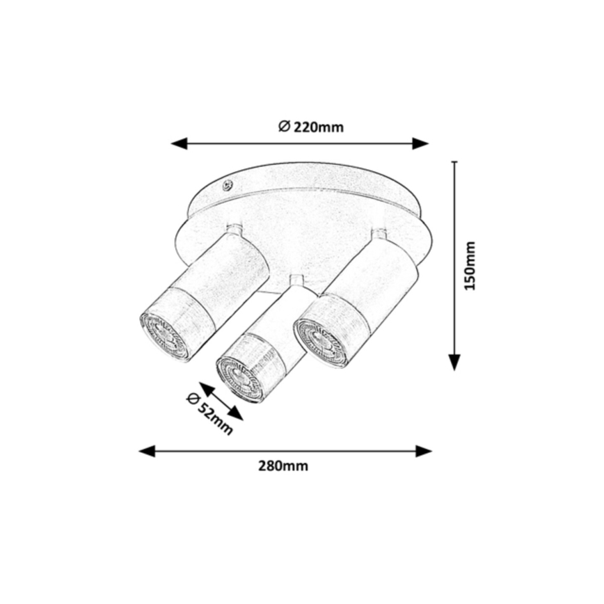 Rabalux - Starmetis ZIRCON 3xGU10/5W/230V