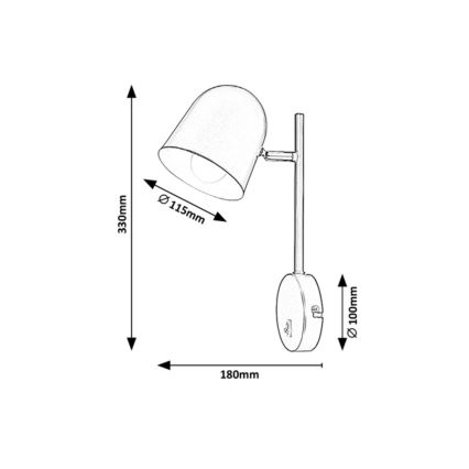 Rabalux - Sienas lampa EGON 1xE14/40W/230V, balta