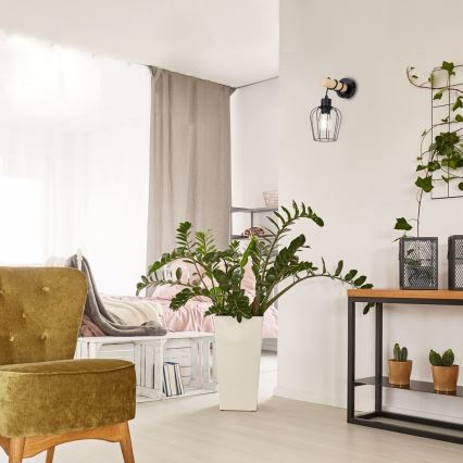 Rabalux - Sienas lampa 1xE27/40W/230V gumijkoks