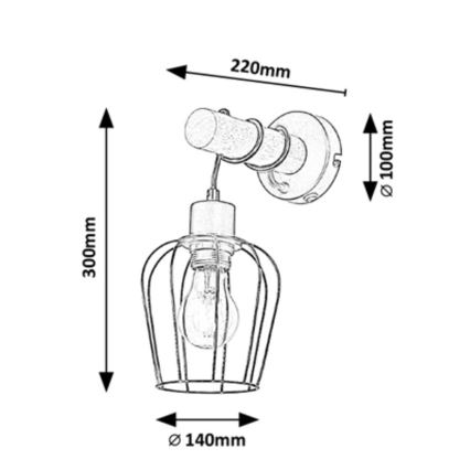 Rabalux - Sienas lampa 1xE27/40W/230V gumijkoks