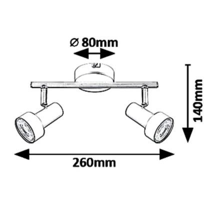 Rabalux 5323 - Lampa KONRAD 2xGU10/50W/230V