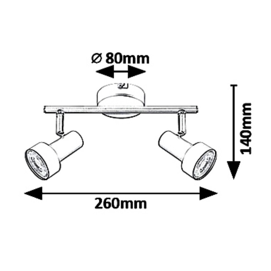 Rabalux 5323 - Lampa KONRAD 2xGU10/50W/230V