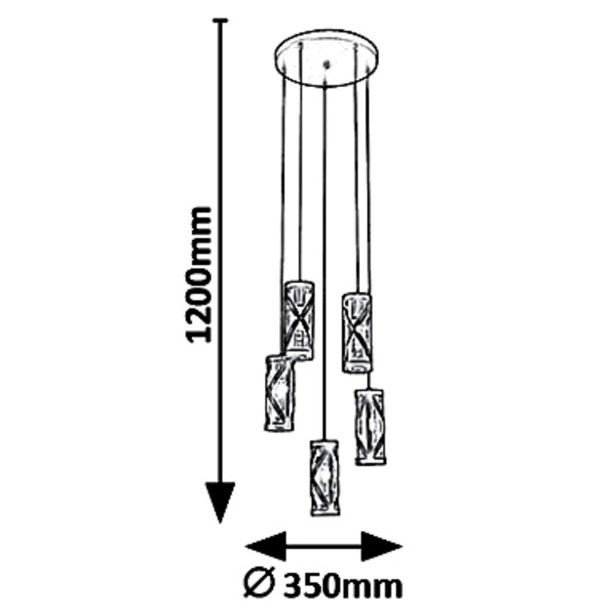 Rabalux 5340 - Lustra ar auklu OBERON 5xE14/40W/230V