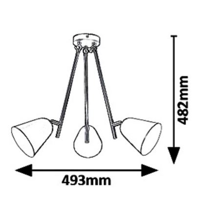 Rabalux 5376 - Piekarama lustra ALDER 3xE14/40W/230V