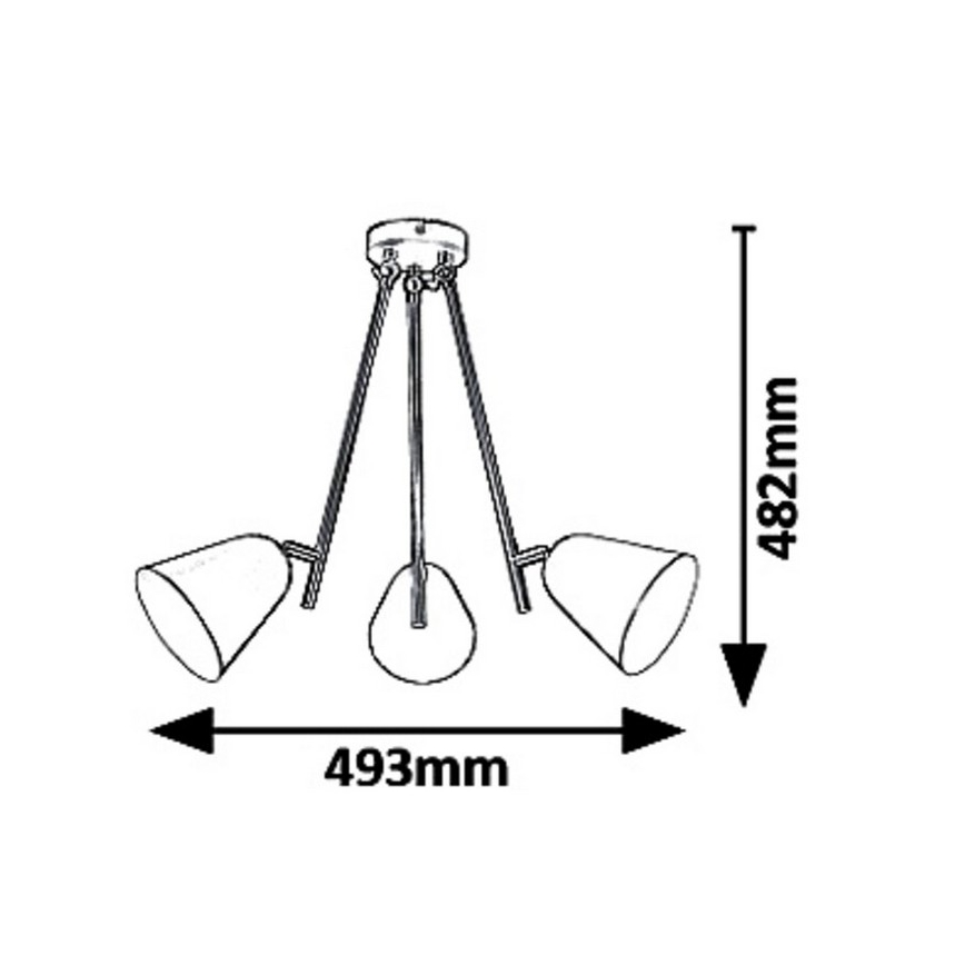 Rabalux 5376 - Piekarama lustra ALDER 3xE14/40W/230V