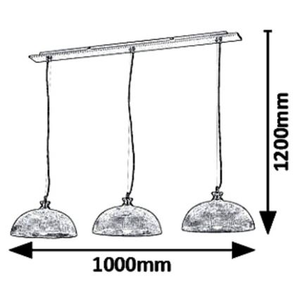 Rabalux 5460 - Lustra ar auklu PETRINA 3xE27/40W/230V