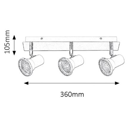 Rabalux - LED vannas istabas lampa 3xGU10/4,5W/230V IP44