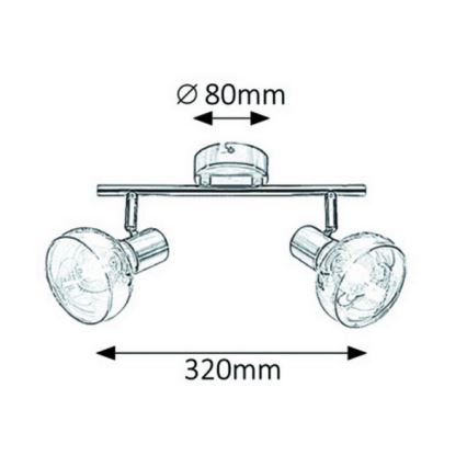 Rabalux 5547 - Lampa HOLLY 2xE14/40W/230V zelta