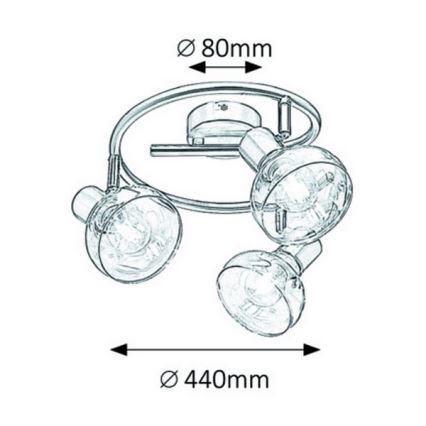 Rabalux 5549 - Lampa HOLLY 3xE14/40W/230V zelta