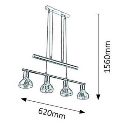 Rabalux 5551 - Lustra ar auklu HOLLY 4xE14/40W/230V zelta