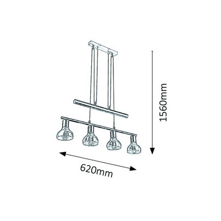 Rabalux 5551 - Lustra ar auklu HOLLY 4xE14/40W/230V zelta