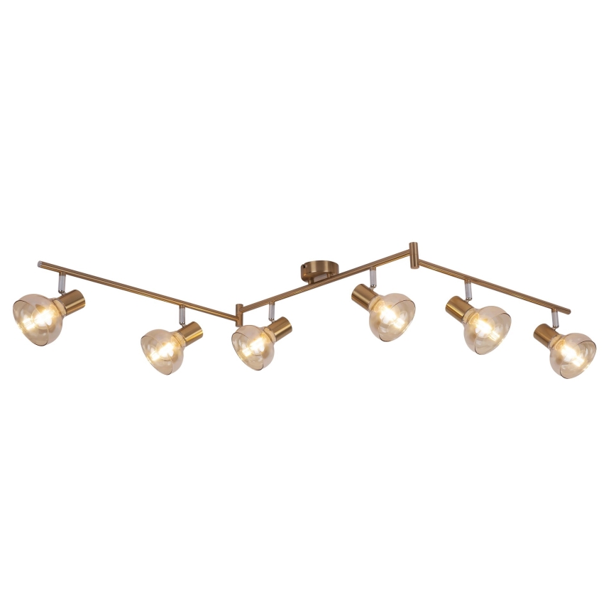 Rabalux 5553 - Lampa HOLLY 6xE14/40W/230V zelta