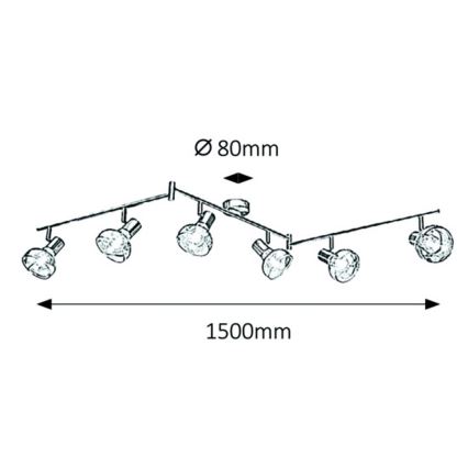 Rabalux 5553 - Lampa HOLLY 6xE14/40W/230V zelta