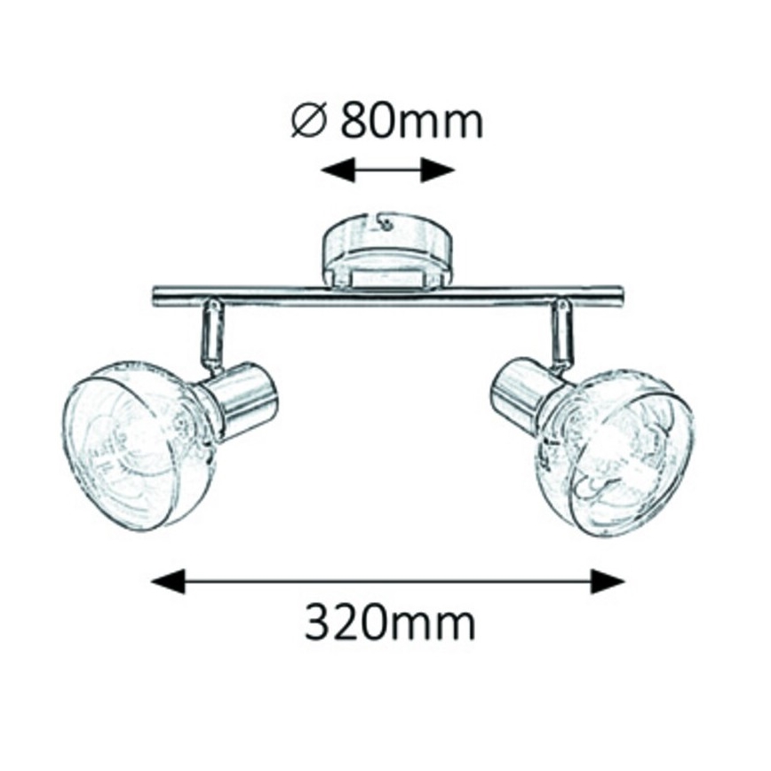 Rabalux 5556 - Lampa HOLLY 2xE14/40W/230V spīdīgi hromēts