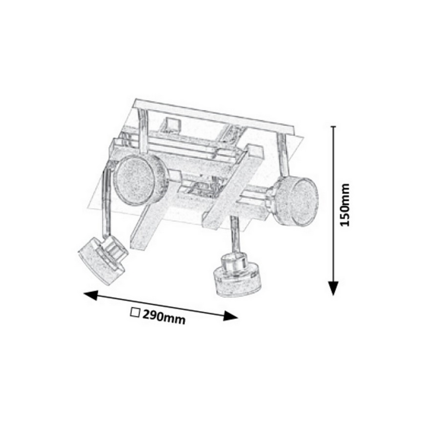 Rabalux 5638 - LED Griestu starmetis  PADMA 4xLED/5W/230V + 4xLED/3W/230V