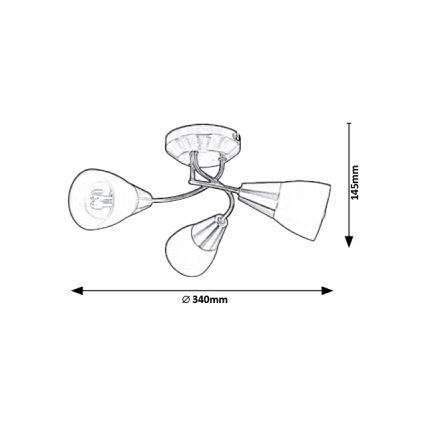 Rabalux - Griestu lampa 3xE14/40W/230V d. 34 cm