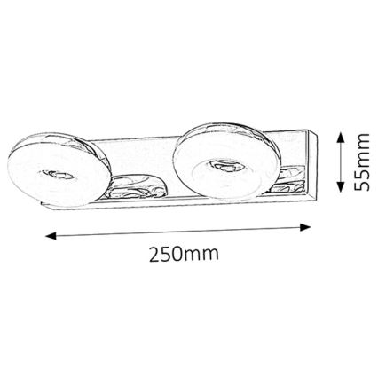 Rabalux - LED vannas istabas gaismeklis 2xLED/5W/230V IP44