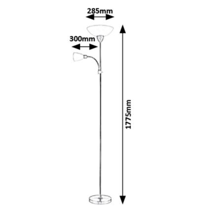 Rabalux - Stāvlampa 1xE27/40W/230V + 1xE14/40W/230V