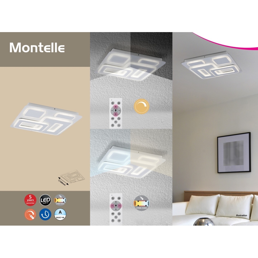 Rabalux 5859 - LED Aptumšojams griestu gaismeklis ar tālvadības pults MONTTELE LED/56W/230V