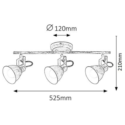 Rabalux - Lampa 3xE14/40W