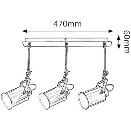 Rabalux - Lampa 3xE27/60W