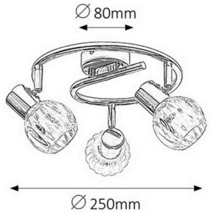 Rabalux 6093 - Lampa LAUREN 3xE14/40W/230V