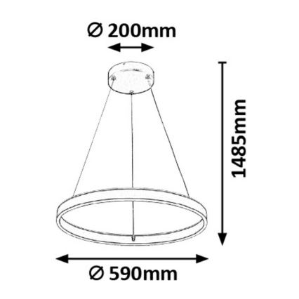 Rabalux - LED Aptumšojama lustra ar auklu LED/36W/230V + tālvadības pults