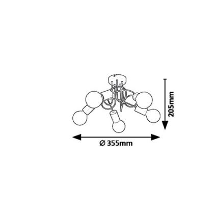 Rabalux 6340 - Pieliekama lustra LINETT 5xE27/40W/230V