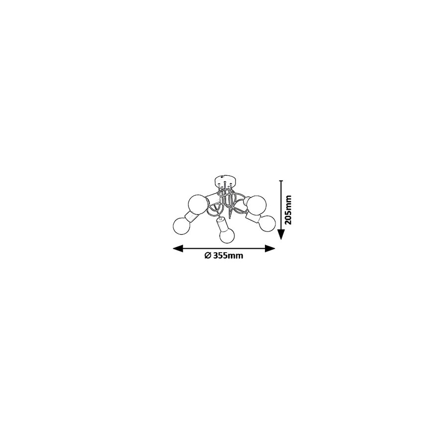 Rabalux 6340 - Pieliekama lustra LINETT 5xE27/40W/230V
