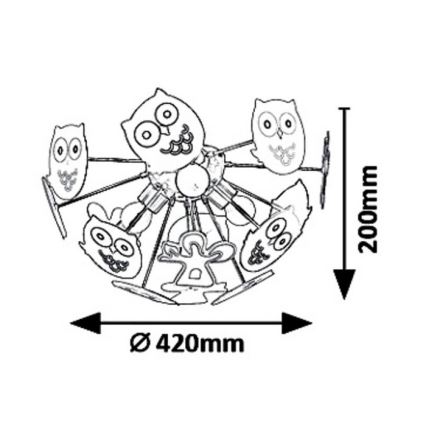 Rabalux 6389 - Bērnu pieliekamā lustra BIRDY 3xE14/40W/230V