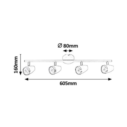 Rabalux - LED lampa 4xLED/4W/230V