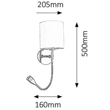 Rabalux  - LED Sienas lampa 1xE27/40W+LED/3W