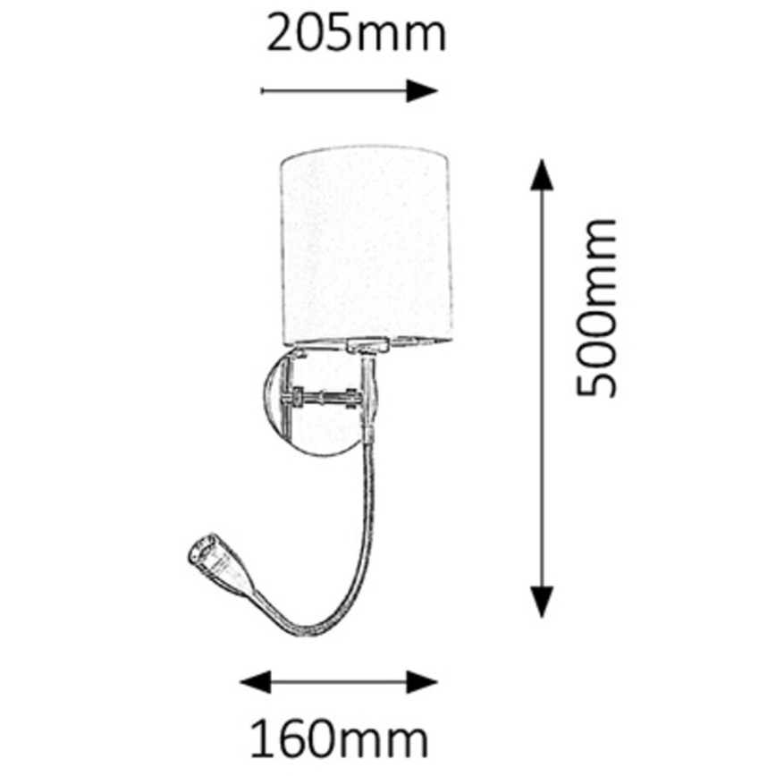 Rabalux  - LED Sienas lampa 1xE27/40W+LED/3W