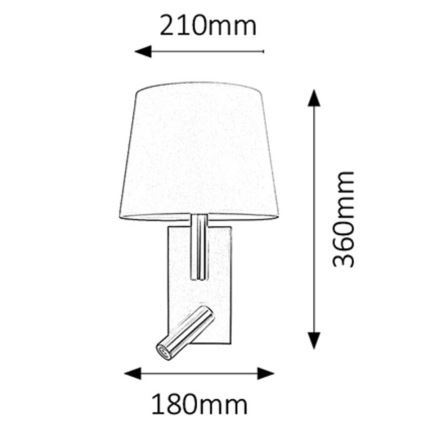 Rabalux 6539 - Sienas Apgaismojums HARVEY E27/40W + LED/3W