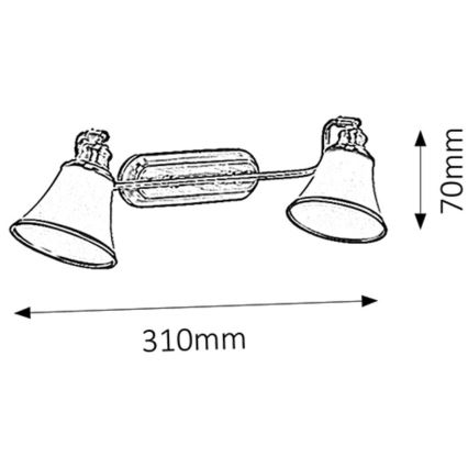 Rabalux 6546 - Starmetis GRANDO 2xE14/40W/230V