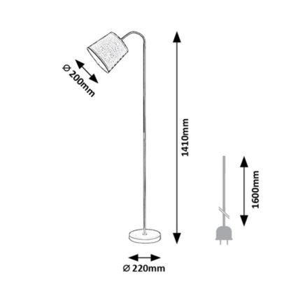 Rabalux - Grīdas lampa 1xE27/25W/230V pelēka