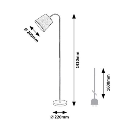 Rabalux - Grīdas lampa 1xE27/25W/230V melna