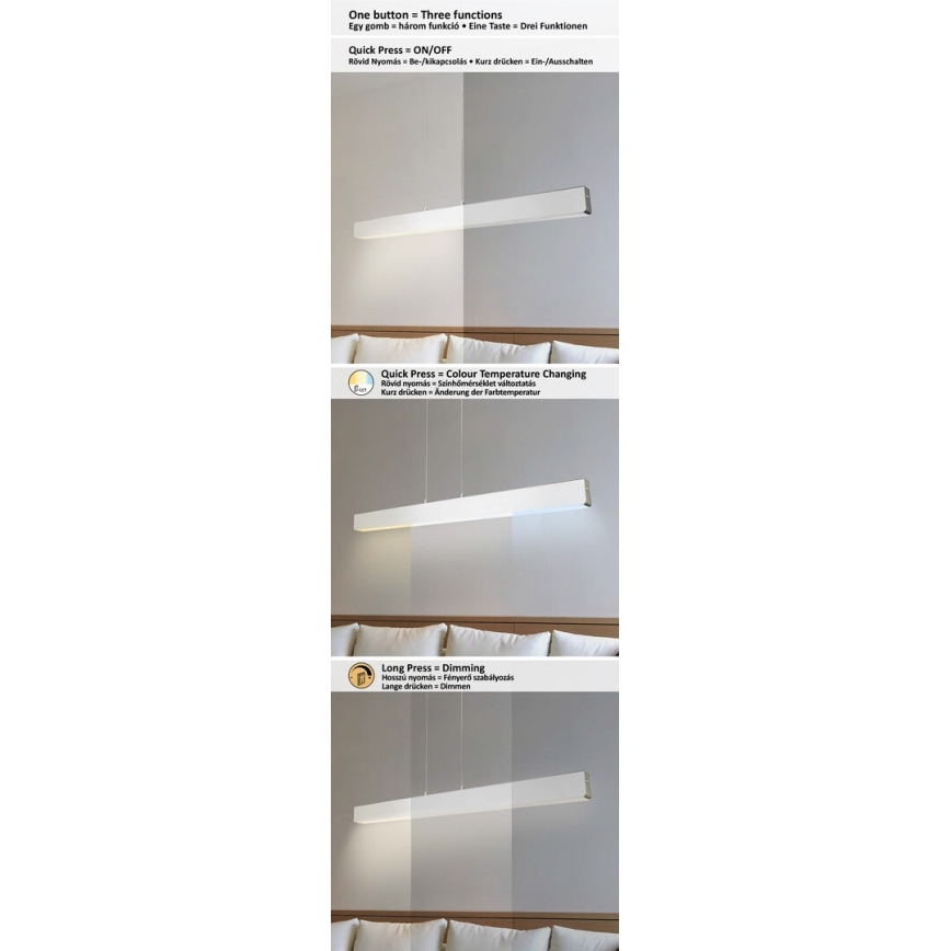 Rabalux - LED Aptumšojama lustra ar auklu LED/24W/230V 2700/4000/6500K 120 cm