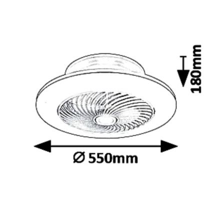 Rabalux - LED Aptumšojama griestu lampa ar ventilatoru DALFON LED/36W/230V 3000-6000K + tālvadības pults