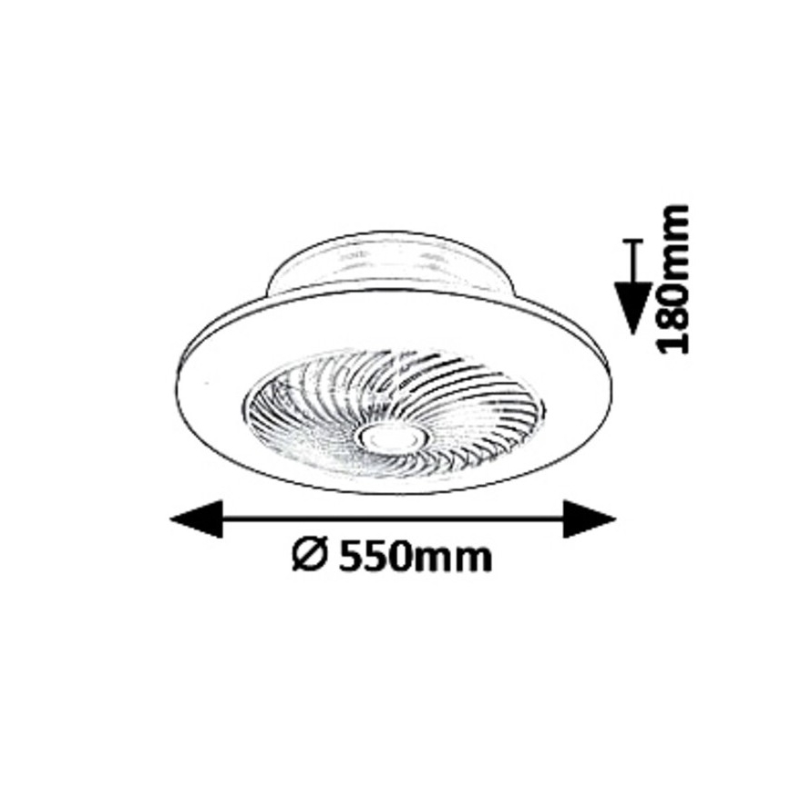 Rabalux - LED Aptumšojama griestu lampa ar ventilatoru DALFON LED/36W/230V 3000-6000K + tālvadības pults