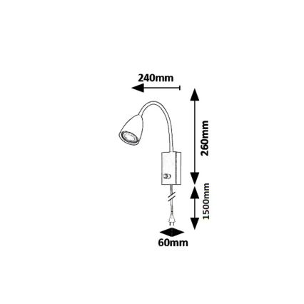 Rabalux 6720 - Sienas lampa MIKA 1xGU10/25W/230V