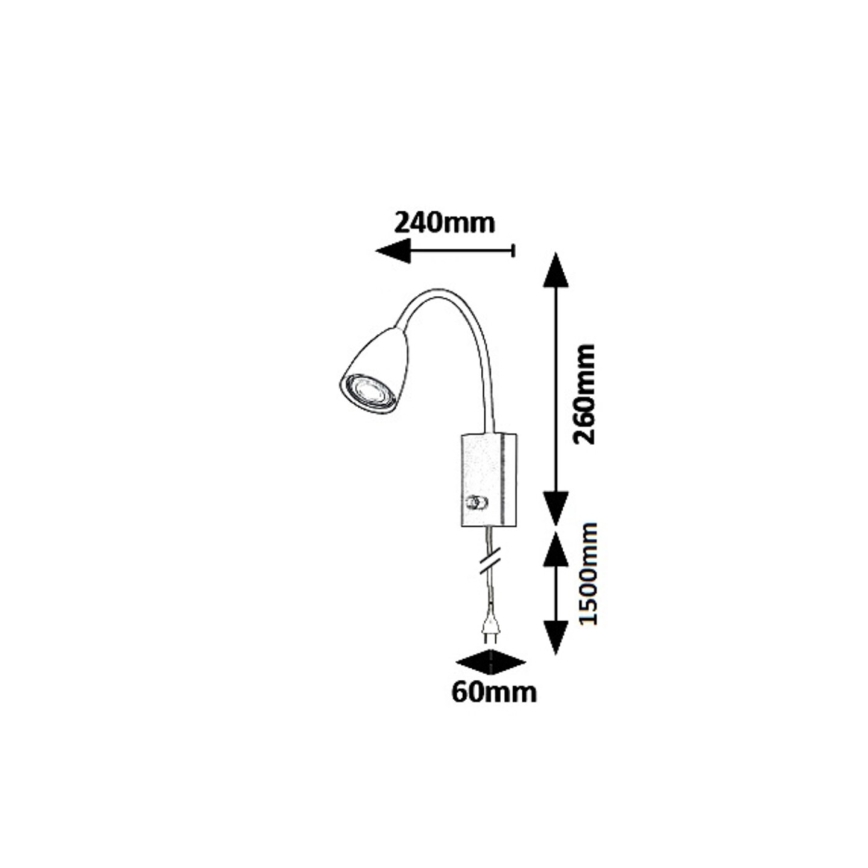 Rabalux 6720 - Sienas lampa MIKA 1xGU10/25W/230V