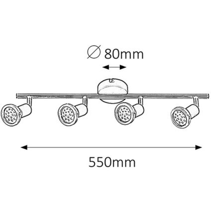 Rabalux - LED lampa 4xGU10/3W/230V