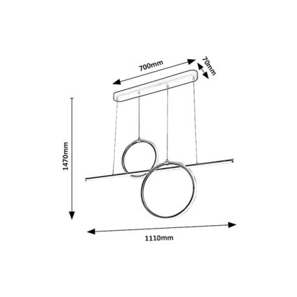 Rabalux - LED Lustra ar auklu LED/48W/230V
