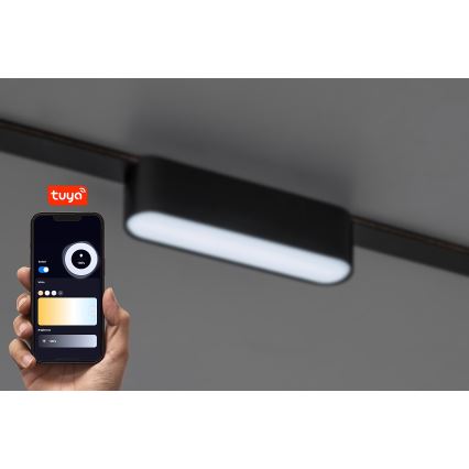 Rabalux - LED Aptumšojama griestu lampa 1-fāzes sliežu sistēmai LED/6W/24V 2700-5500K Wi-Fi Tuya 11,5 cm melna