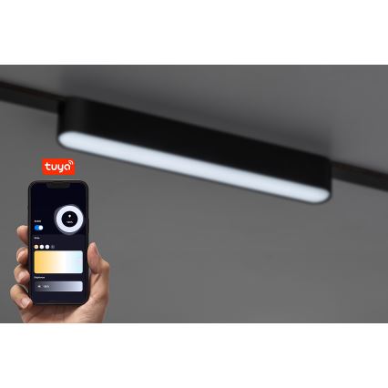 Rabalux - LED Aptumšojama griestu lampa 1-fāzes sliežu sistēmai LED/12W/24V 2700-5500K Wi-Fi Tuya 22 cm melna