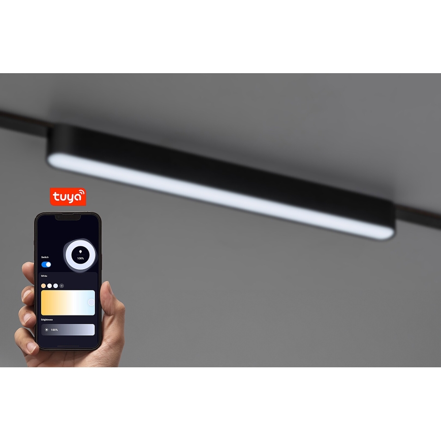 Rabalux - LED Aptumšojama griestu lampa 1-fāzes sliežu sistēmai LED/16W/24V 2700-5500K Wi-Fi Tuya 33 cm melna