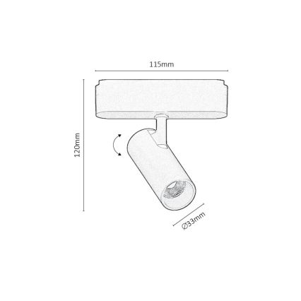 Rabalux - LED Aptumšojams starmetis 1-fāzes sliežu sistēmai LED/5W/24V 2700-5500K Wi-Fi Tuya melna