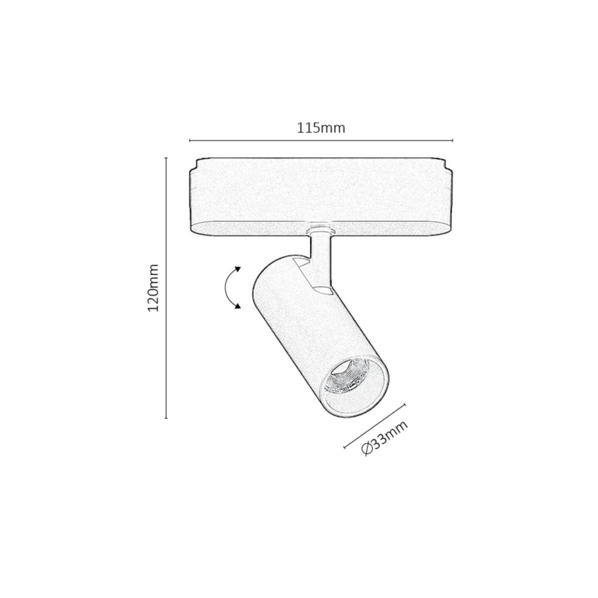 Rabalux - LED Aptumšojams starmetis 1-fāzes sliežu sistēmai LED/5W/24V 2700-5500K Wi-Fi Tuya melna
